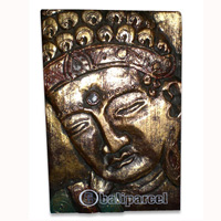 Buddha Panel With Gold Painted, Handmade From Albesia Wood
