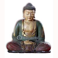 Buddha Meditating Statue, Handmade From Fiberglass