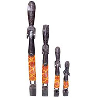 Tanimar Set Of 4, Handmade From Mahogany Wood
