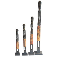 Tanimar Set Of 4, Handmade From Mahogany Wood