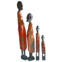 Tanimar Set Of 4, Handmade From Mahogany Wood