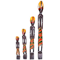 Tanimar Set Of 4, Handmade From Mahogany Wood
