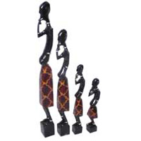 Tanimar Set Of 4, Handmade From Mahogany Wood