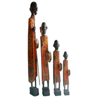 Tanimar Set Of 4, Handmade From Mahogany Wood