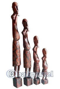 Tanimar Set Of 4, Handmade From Mahogany Wood