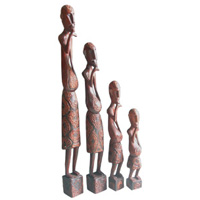 Tanimar Set Of 4, Handmade From Mahogany Wood