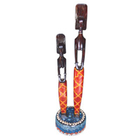 Standing Tanimar With Base, Handmade From Mahogany Wood