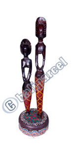 Standing Tanimar With Base, Handmade From Mahogany Wood