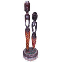Standing Tanimar With Base, Handmade From Mahogany Wood