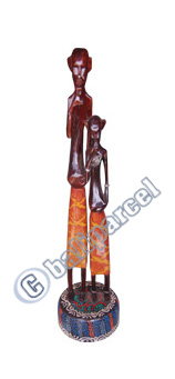 Standing Tanimar With Base, Handmade From Mahogany Wood