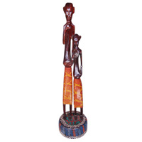 Standing Tanimar With Base, Handmade From Mahogany Wood