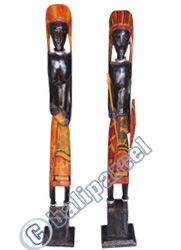 Standing Tanimar Set Of 2, Handmade From Mahogany Wood