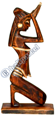 Prayer Statue, Handmade From Albesia Wood