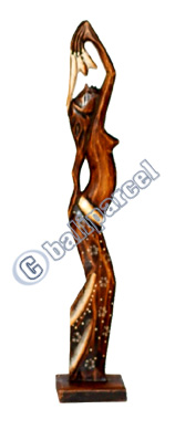Prayer Statue, Handmade From Albesia Wood