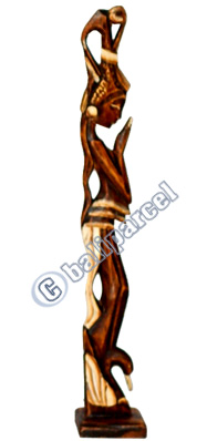Prayer Statue, Handmade From Albesia Wood