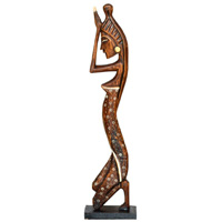 Prayer Statue, Handmade From Albesia Wood