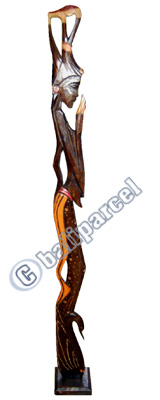 Prayer Statue, Handmade From Albesia Wood