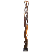 Prayer Statue, Handmade From Albesia Wood