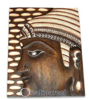 Buddha Wallhanging Antique, Handmade From Albesia Wood