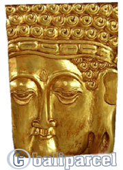 Relief Buddha, Handmade From Albesia Wood