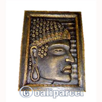 Buddha Wallhanging Antique, Handmade From Albesia Wood