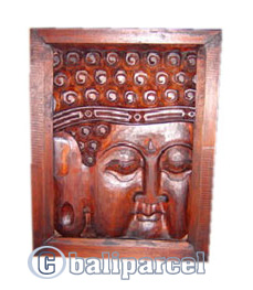 Buddha Wallhanging Antique, Handmade From Albesia Wood