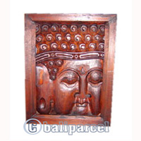 Buddha Wallhanging Antique, Handmade From Albesia Wood