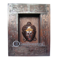 Buddha With Frame, Handmade From Albesia Wood