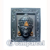 Buddha With Frame, Handmade From Albesia Wood