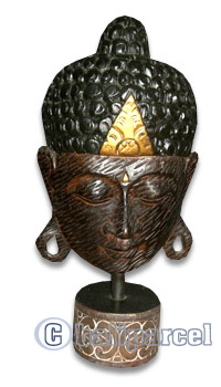 Buddha With Stand, Handmade From Albesia Wood