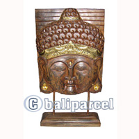 Buddha With Stand, Handmade From Albesia Wood