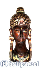 Buddha Mask Antique, Handmade From Albesia Wood