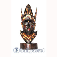 Buddha Mask Antique, Handmade From Albesia Wood