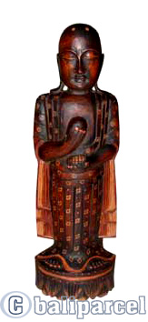 Buddha Standing Antique, Handmade From Albesia Wood