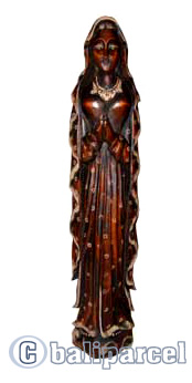 Bunda Maria Statue, Handmade From Albesia Wood