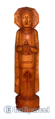 Buddha Standing Antique, Handmade From Albesia Wood