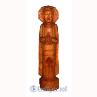 Buddha Standing Antique, Handmade From Albesia Wood