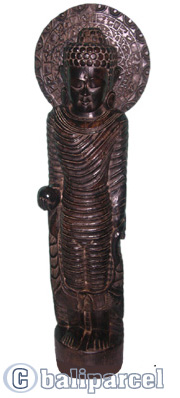 Buddha Standing Antique, Handmade From Albesia Wood