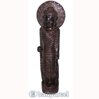Buddha Standing Antique, Handmade From Albesia Wood