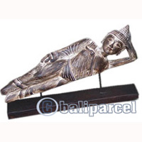 Buddha With Stand, Handmade From Albesia Wood