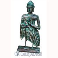 Buddha With Stand, Handmade From Albesia Wood