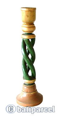Wooden Candle Holder With Painted