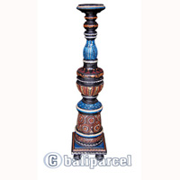 Wooden Candle Holder With Dot Art Painted