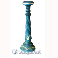 Wooden Candle Holder With Painted