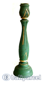 Wooden Candle Holder With Painted