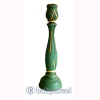 Wooden Candle Holder With Painted