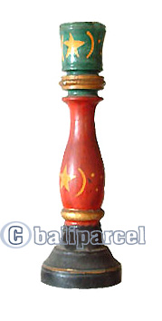 Wooden Candle Holder With Painted