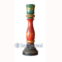 Wooden Candle Holder With Painted
