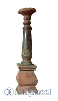 Wooden Candle Holder Antique