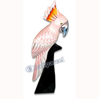 Cockatoo Bird With Handpainted, Hand Carved From Albesia Wood. 